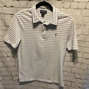 Ralph Lauren Blue and White Striped Polo Shirt
